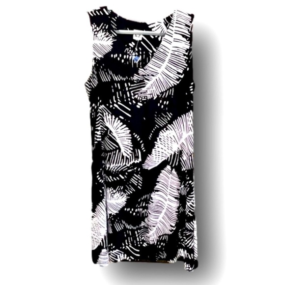Anne Klein Dresses & Skirts - Anne Klein Sleeveless Tropical Monochrome Palm Frond Midi Dress